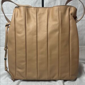 Vince Camuto - Elegant Sandstone Leather Tote Bag